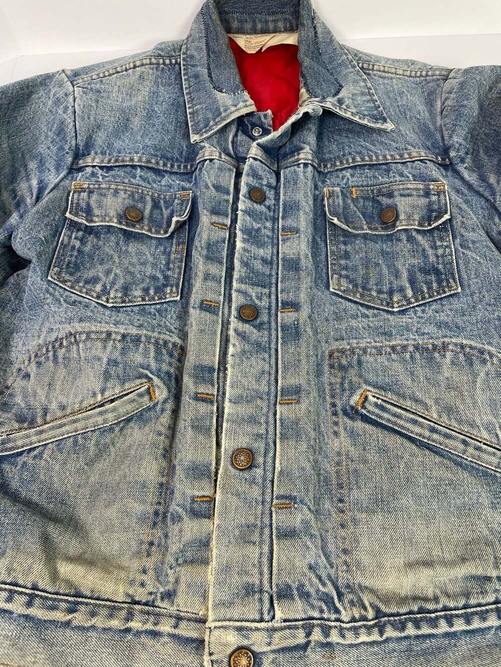 Vintage 1970s JCPenney Indigo Super Denim Quilt Lined Trucker Jacket - Picture 7 of 14